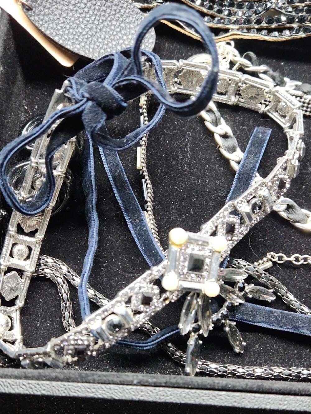 Black Multi-Strand Beaded Necklace & Bracelet Bundle - Picture 14 of 17